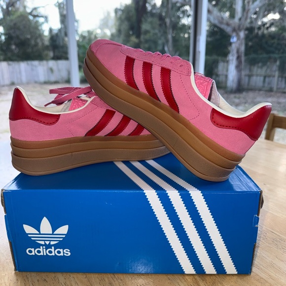 adidas Gazelle Bold Pink Platform Sneakers Size 4.5y 6w - Picture 5 of 8